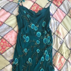 Turquoise Sequin Cocktail Dress